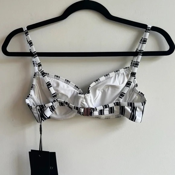Cynthia Rowley black white striped retro Loren swim suit bikini - Picture 3 of 12